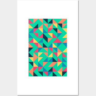 Creative Geometric Colourful Triangle Pattern #26 Posters and Art